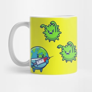 World Inject Corona Virus Cartoon Mug